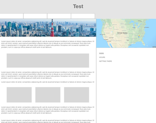 A Low Fidelity Wireframe of the web layout.